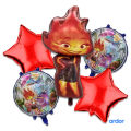 ELEMENTALS 5 PCS FOIL BALLOONS SET l THEME BIRTHDAY PARTY DECORATIONS. 