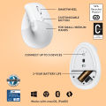 Logitech Lift Vertical Ergonomic Wireless Mouse White. 