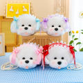 Cute Lolita puppy doll coin purse small shoulder bag cartoon messenger bag plush toy teddy dog rag doll. 