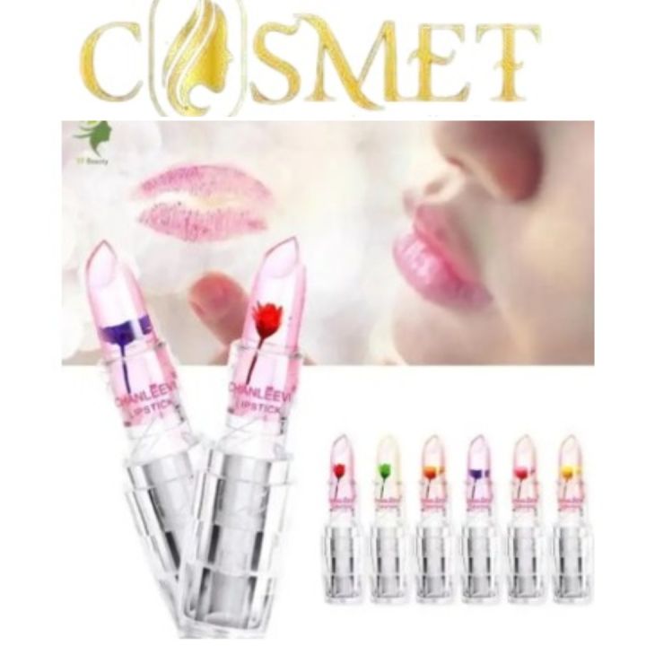 COSMET PK High Quality Transparent Color Changing Flower Jelly Lipstick