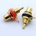NAMUNY 10Pcs/Lot RCA Connector Gold Plated Female Jack Socket Solder Wire Connector RCA Panel Mount Chassis. 