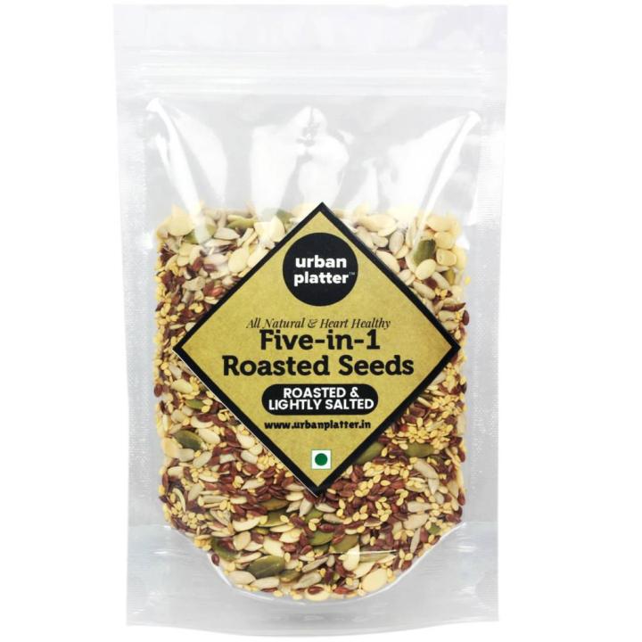 Urban Platter Five-in-1 Roasted Seeds (Sunflower, Pumpkin, Flax, Watermelon & Sesame Seeds), 400g