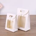 10Pcs Black/White Gift Bags with Clear Window Kraft Paper Bag with handle Candy Biscuits Cake Packing Box Eid Mubarak Gift Bag. 