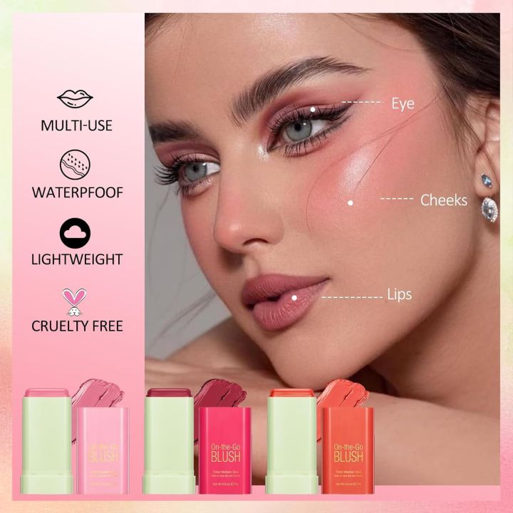 Miss Lara Eye Shadow Facial Contour Liquid Blush Cheek Blush Stick Cheek Tint Blush For Womens and For Girls