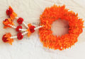 gajray for girls flower artificial orange red gajra for mehndi stylish for hand gajra gajra jewelry flower bracelet 2 pc. 