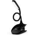 Led Clip Reading Book Light-Raniaco Daylight 12 LEDs USB Rechargeable Reading Lamp-3 Brightness,Touch Switch Bedside Book Light with Good Eye Protection Brightness. 