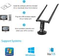 ÂÎgÎtàl USB WiFi Adàpter, 1200Mbps Dúal Bànd Dongle 2.4G/5G with 3.0 Crádle, High Gàîn àntènna Exténsiòn Cable Wireless Nétwòrk Adàpter for PC Désktop Laptop Support Wîndòws 11/10/8/7 Mác  Black. 