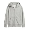 Grey Fleece Zipper Hoodie for Men. 