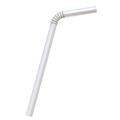 [100pcs/pack] PP White Flexible Drinking Straw for Juice/Cold Drink/Shakes. 