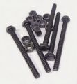 Pack of 5pcs HQ 75mm x 7.5mm OR 3 inches 5/16 Black Metal Bolts with Nuts Hexagonal Screw Nut Bolt SJ Online Mart. 