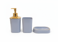 IKEA STORAVAN Polypropylene Plastic 3-piece Bathroom Sets (Soap Dispenser, Toothbrush Holder & Soap Dish) (Grey). 