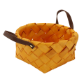 QUANBU 4 Pcs Hand Woven Bread Fruit Storage Basket Wood Chip Woven Storage Box Japanese Round Food Tray. 