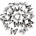 12/24 Pcs 3D Wall Stickers Black and White Butterfly Wall Stickers DIY Art Home Decor Wall Decals Fridge Stickers Wedding Decor. 