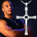 【Pocket king VOX 】Fast and Furious Vin Diesel Toretto's Cross Pendant Rhinestone Necklace  Fashion Jewelry 24". 