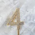 No 4 Blingy Rhinestone studded Birthday Cake Topper. 
