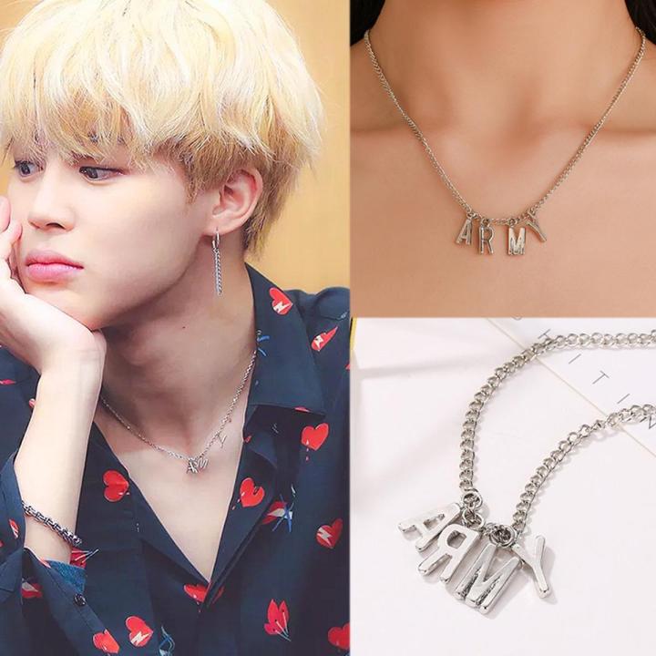 BTS Fashion Letter ARMY Pendant Necklace for Women Male