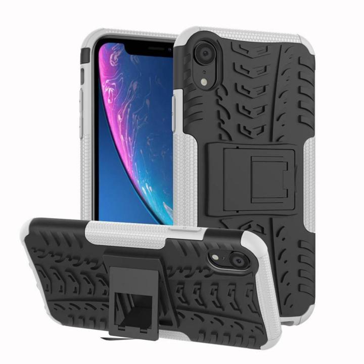 For Apple iPhone XR Heavy Duty Armor Tough Hybrid Shockproof Dual Layer Kickstand Protective Case Cover
