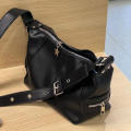 Star Pattern Gothic Handbag Casual Chic Y2K Aesthetic Korean Crossbody Bag Black Vintage Harajuku Purse for Women's Fashion Daily Matching Urban Outfit Trendy Look Accessorizing Outfits. 