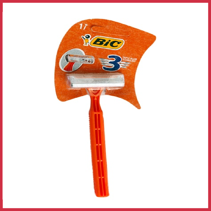BIC Triple Blade Disposable Razor, Orange | Tweezers Razors