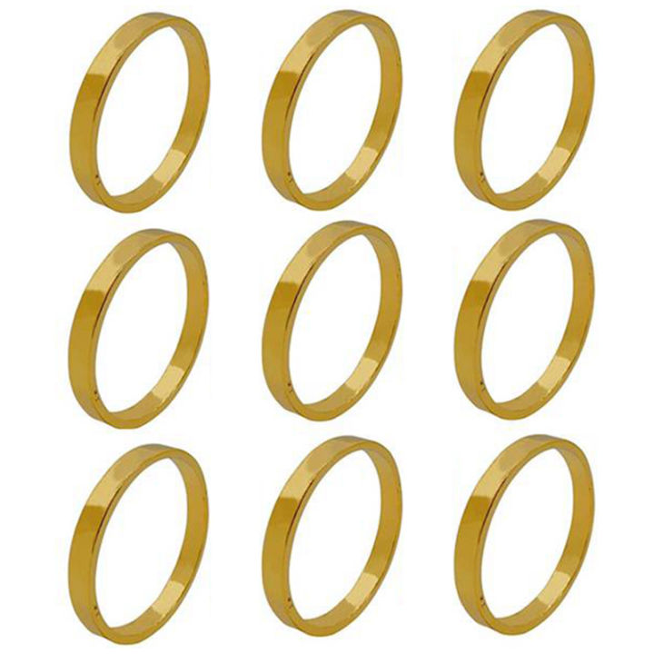 9Pcs Gold Color Napkin Rings Napkin Buckles Serviette Holder for Wedding Party Restaurant Hotel Home Table Decoration