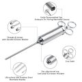 Meat Injector Syringe, 2-oz Marinade Flavor Injector 304 Stainless Steel with 3 Professional Needles,2 Cleaning Brushes and 4 Silicone O-rings. 