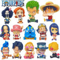 14 Styles Anime One Piece Zoro Luffy Sanji Sitting Figure Toys Robin Nami Brook Chopper 8.5CM PVC Q Version Car Decoration Edit Model. 