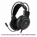 Huntbird 602 Headphone USB 7.1 Headset with Mic for Xbox One PS4 Switch and PC/Surround Sound Over-Ear Gaming Headphones with Noise Cancelling Mic, LED Lights, Volume Control for Smart Phone, Laptops,Mac, iPad. 