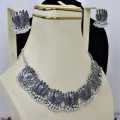Antique Silver Choker Necklace with Earrings Set for Girls & Woman. 