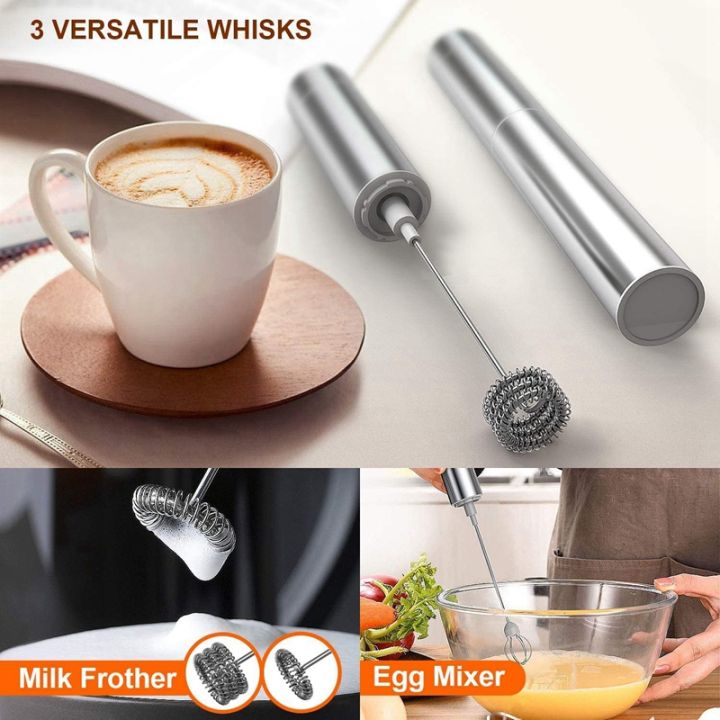 Milk Frother Three-Layer of Whisk for Coffee, Latte, Hot Chocolate