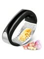 Garlic Press Rocker- garlic press crusher- garlic presser steel- garlic press cutter- Garlic Press Masher Manual Ring- Garlic Press Masher- Ginger Garlic Chopper- Effortlessly Crush. 