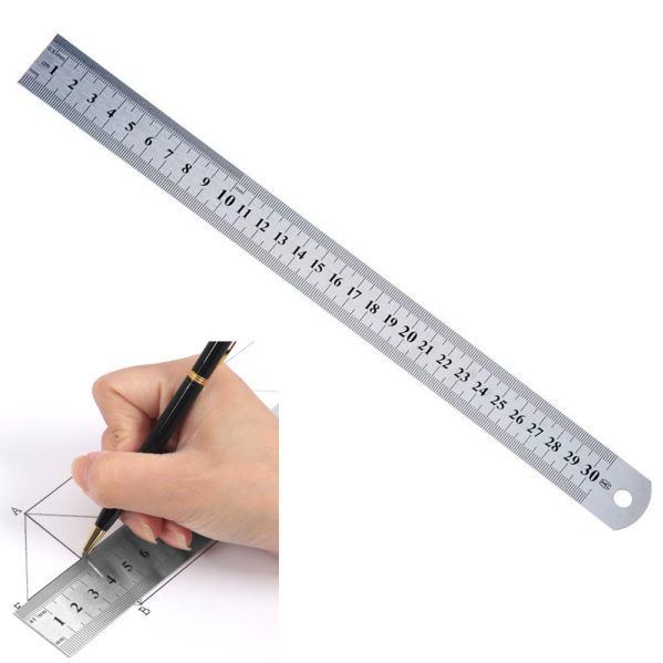 Measuring Ruler Stainless Steel Ruler School Ruler 30CM Ruler One Side ...