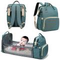 2in1 Multifunctional Travel Mommy Backpack Portable Crib Nappy Bag Large Capacity Diaper Bags  Baby Bed Crib Bag Random Color. 