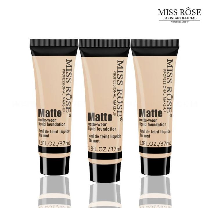 Miss Rose Long Lasting Liquid Full Skin Coverage Soft Matte Foundation 37ml