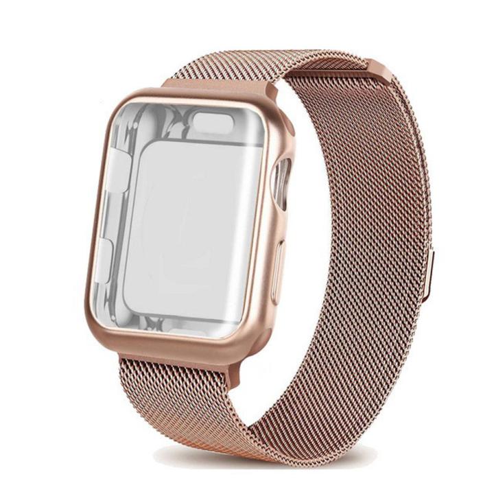 Case Milanese Loop strap for iWatch 7 6 SE 5 4 3 41mm 45mm Stainless Steel strap for iwatch series 7 6 SE 44mm 42mm 40mm 38mm Daraz.pk