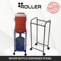 2-Tier Metal Water Bottle Stand with Wheels  Gravity Water Dispenser Stand  Kitchen Trolley Organizer  Made in Pakistan  Roller.pk   water cooler stand, Iron made stand ideal for all sizes of water coolers, Water cooler stand metal rack with iron. 