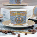 12 Pcs Tea Cups Set of 6- Ceramic Kehwa Set with Saucer 50 ml- Groovy Queen kehwa Set- small size. 