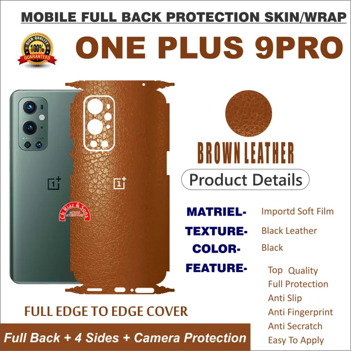 ONE%20PLUS%209%20PRO%20FULL%20BACK%20360%20premium%20Protection%20Skin%20/%20Wrap-%20BROWN%20LEATHER%20-%20Image%202