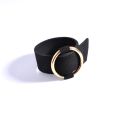 【Hengli jewelry story】MAA-OE Punk Black Bracelets Big Round Leather Bangle Bracelet Wristband Metal Party Gift Wholesale BA-132. 