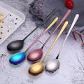 1PC Stainless Steel Spoons Forks with Long Handle Ice Cream Coffee Tea Spoons Noodles Spaghetti Forks Home Kitchen Tableware Spoons Forks Size 21cm. 
