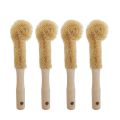 【FUN LIVE】 Coconut Fiber Brown Kitchen Cleaning Brush Natural Coir Brush Hemp Fiber Non-Stick Skillet Brush Dish Washing Bottle Cleaner. 