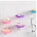 Wall- Mounted Drain Soap Box Double Layer Flower Shaped Soap Tray Removable Soap Dish Non- Slip Storage Self- Adhesive Bathroom Accessories. 