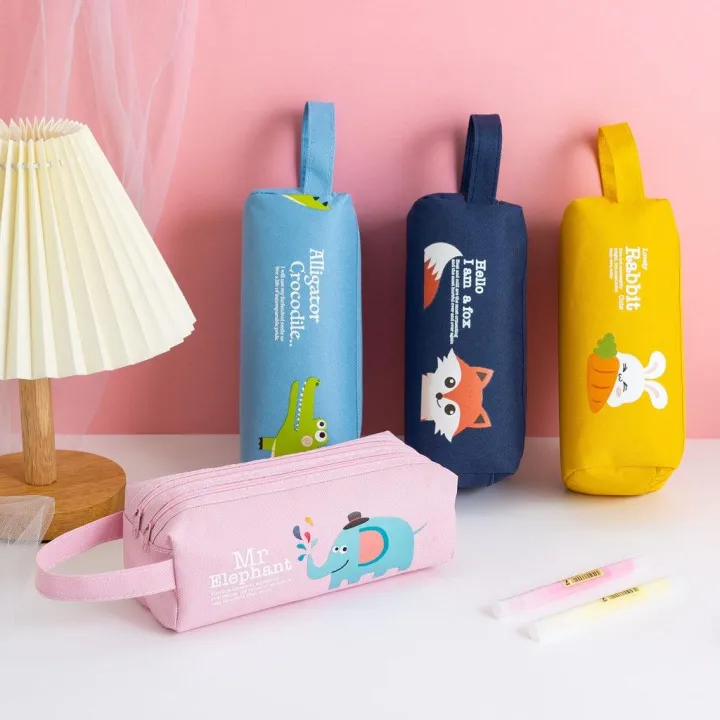 Elephant%20themed%20Pink%20Pencil%20Case%20Large%20Capacity%20Pencil%20Pouch%202%20Compartments%20Pencil%20Bag%20Gift%20for%20Students%20Boys%20Girls%20-%20Image%204