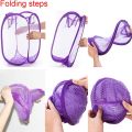 Foldable Laundry Basket Clothes Storage Bag - Mesh Folding Popup Laundry Hamper. 