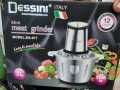 Dessini Italy Meat Grinder 3L Capsule Cutter Spin Chopper, Blender, Grinder, Mixer, Mincer, Masher, Shredder, Juicer, Pengisar Pengadun DS-977 2-Speed Control 4 Double Layer Blade 100% Pure Copper 1800Watt Motor Food Chopper Blender for Vegetables, |. 