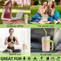 Imported 1200ml 304 Stainless Steel 40Oz Large Capacity Handle Large Ice Cup Car Giant Gradient Cup with Straw for Girls and School Kids Gym and Office Use Large Tumbler for Girls. 