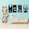 ZF Four Elements Wooden Wall Art, Rectangle Four Element Nature Living Room Art. 