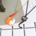 Women Fashion Necklace Hook Ladybug Fox Tail Hanging Bell Black Cat Pendant Necklace. 