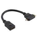 HDMI Female to Mini HDMI + Micro HDMI T Shape Cable(Black). 