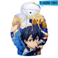 Japanese anime Word Art Online 3D printed hoodies fashion casual sportswear boy and girl Harajuku street clothing KIDS pullover. 