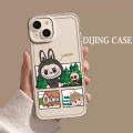 Labubu quilt pet couple cartoon transparent anime men women Dijing phone case suitable for iPhone 15Promax 14 13pro 11pro 12 8plus7 XR xsmax. 